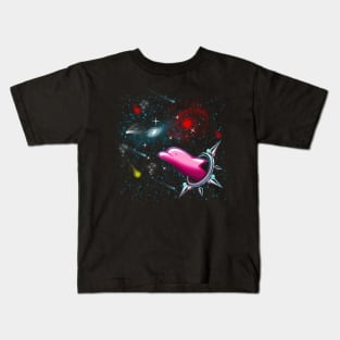 dolphin going to galaxy Kids T-Shirt